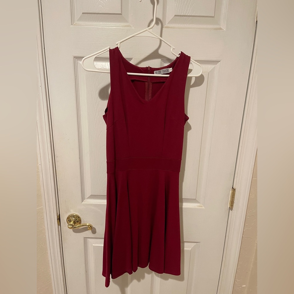 Flying Tomato Deep Red Midi Dress